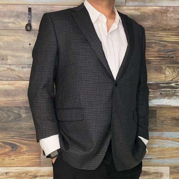 Robert Talbott Loro Piana Super 150s Wool Gray Dual Vent Blazer Sport Jacket 46R